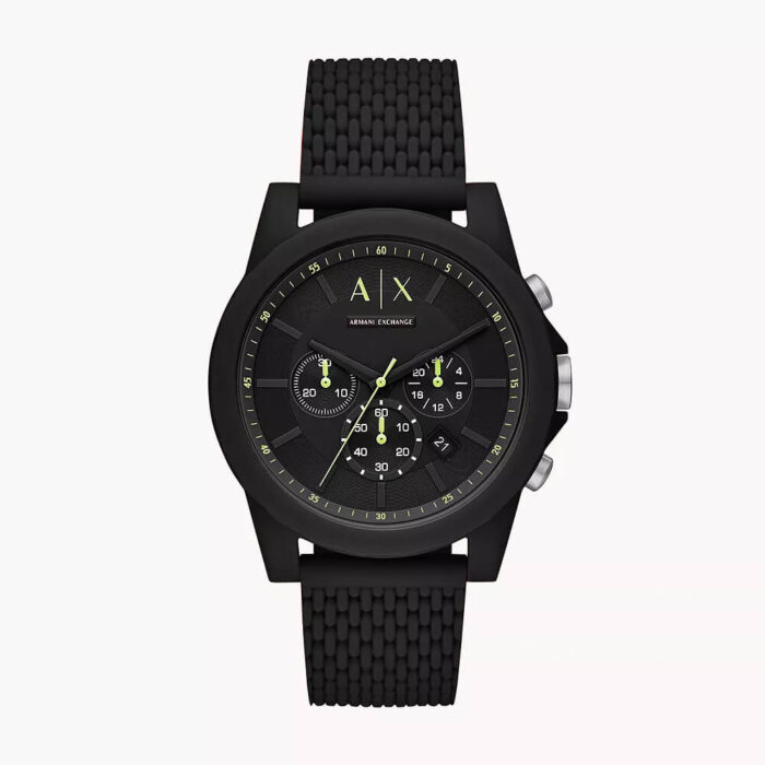 Exchange Chronograph Black Silicone Watch